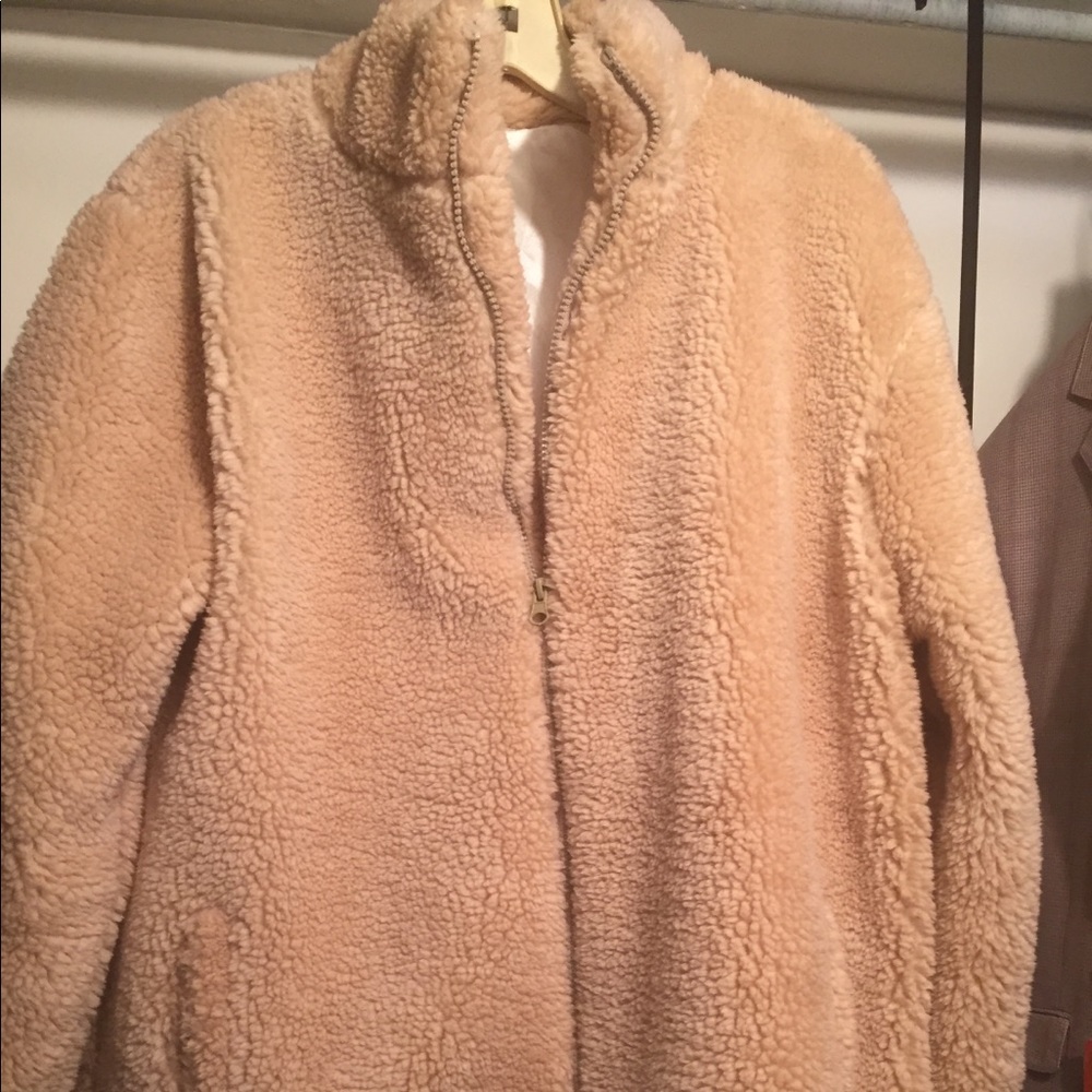 Keep Me Warm Fuzzy Jacket Beige